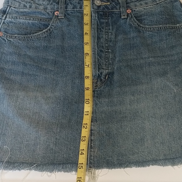 NWT Free People  Rugged Blue denim skirt, 30 - Picture 7 of 8